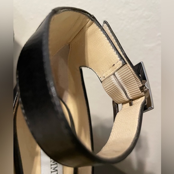 Jimmy Choo open toe ankle strap black heels 38 - Picture 7 of 13
